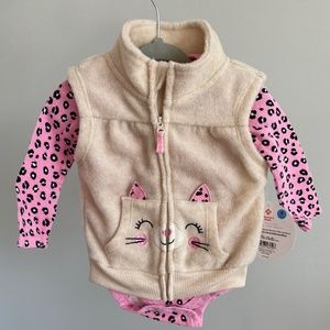 Animal Print Onesie and Vest 9months